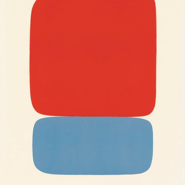 Ellsworth Kelly — Красно-оранжевый поверх синего (A. 20)