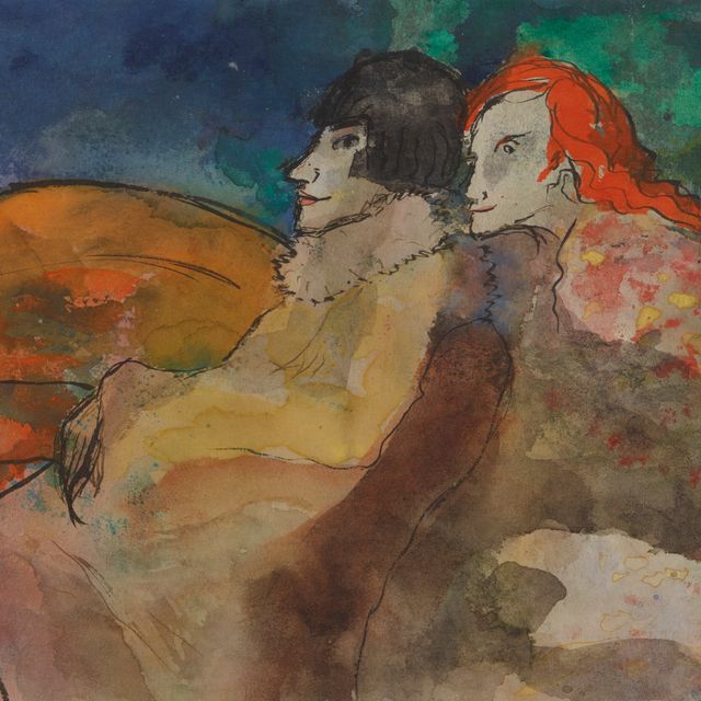 Emil Nolde — Фигура, которую можно увидеть среди девушек (Фантазия)