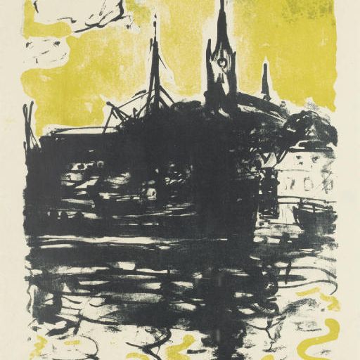 Emil Nolde — Кирхе и Шифф, Зондербург (S./M. L21)