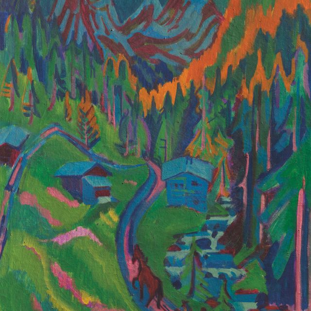 Ernst Ludwig Kirchner — Сертигуег-и-Соммер (справа); Фемарнк - и-сте-мит-гр-и-нем-Химмель (сзади)