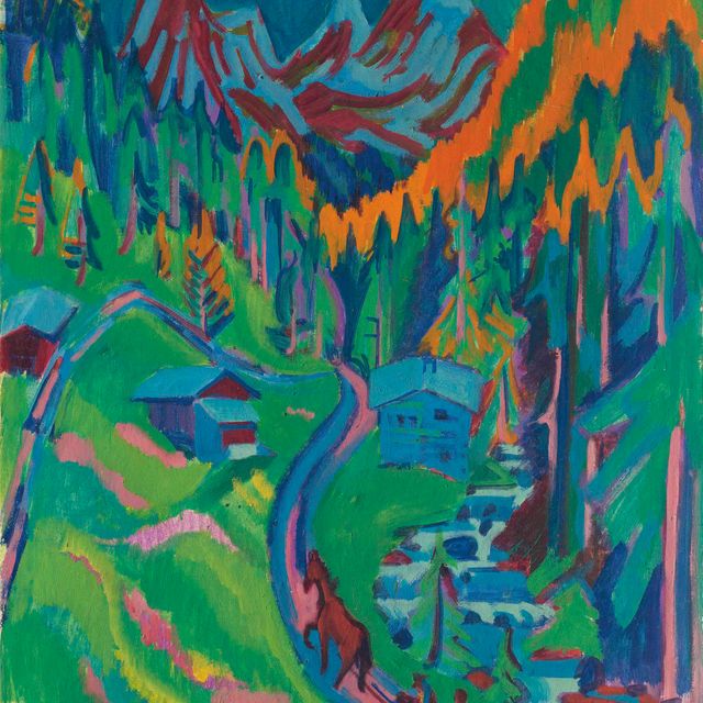 Ernst Ludwig Kirchner — Сертигвег в Соммере, 1924 / оборотная сторона: Фемарнкюсте с грюнем Химмелем, 1913
