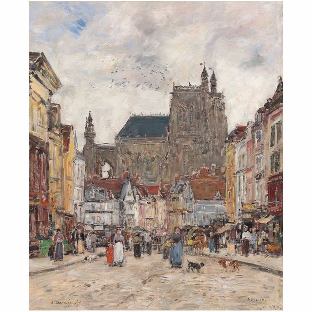 Eugène Boudin — Аббевиль. Улица и церковь Сен-Вульфран