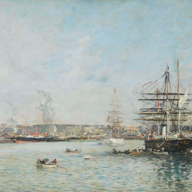 Eugène Boudin — Гавр. Русский корвет на Морском побережье