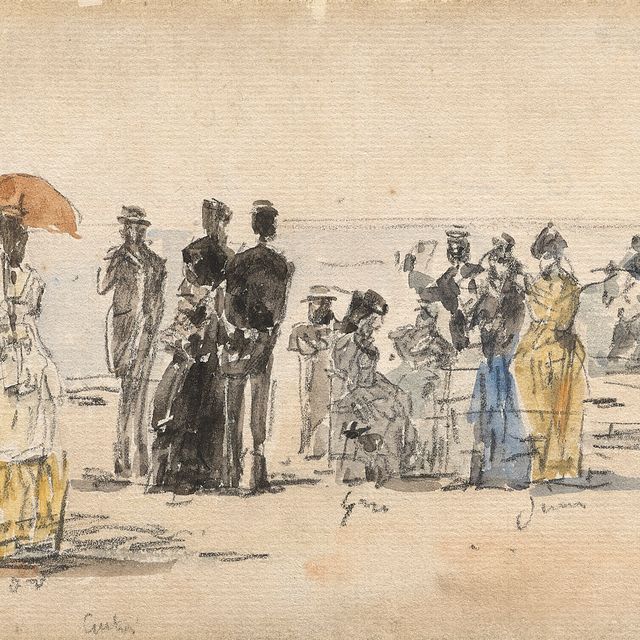 Eugène Boudin — Кринолины на пляже