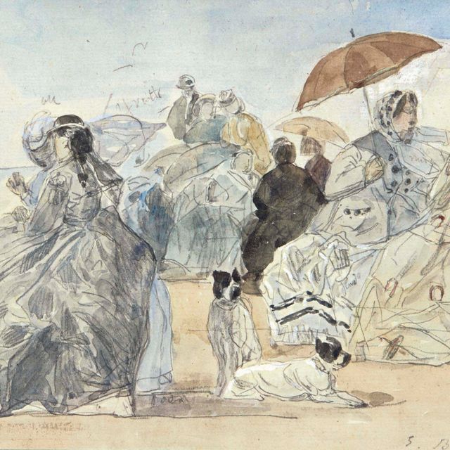 Eugène Boudin — Кринолины на пляже Трувиля
