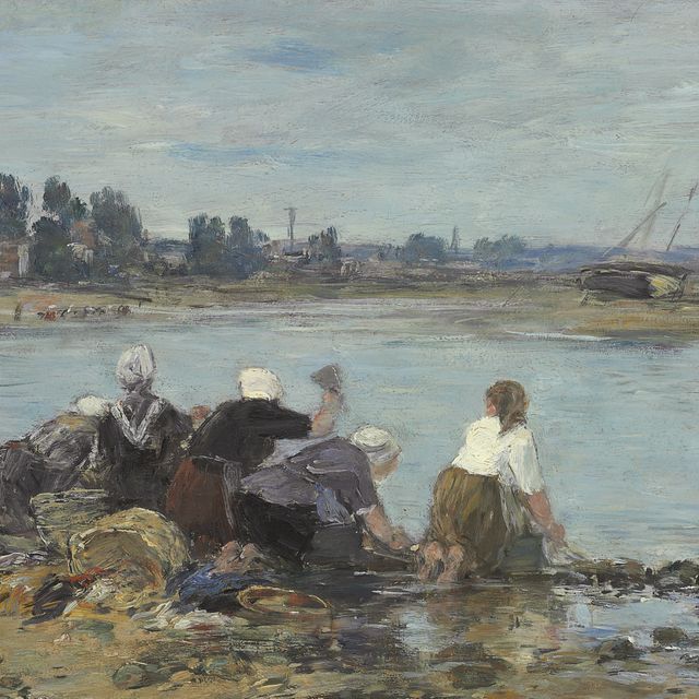 Eugène Boudin — Лавезусы на берегу Тука