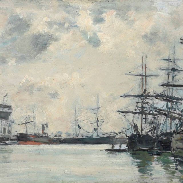 Eugène Boudin — Морской порт. У бассейна. Эффект от утреннего
