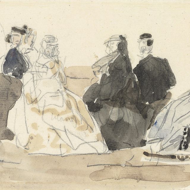 Eugène Boudin — Кринолины на пляже
