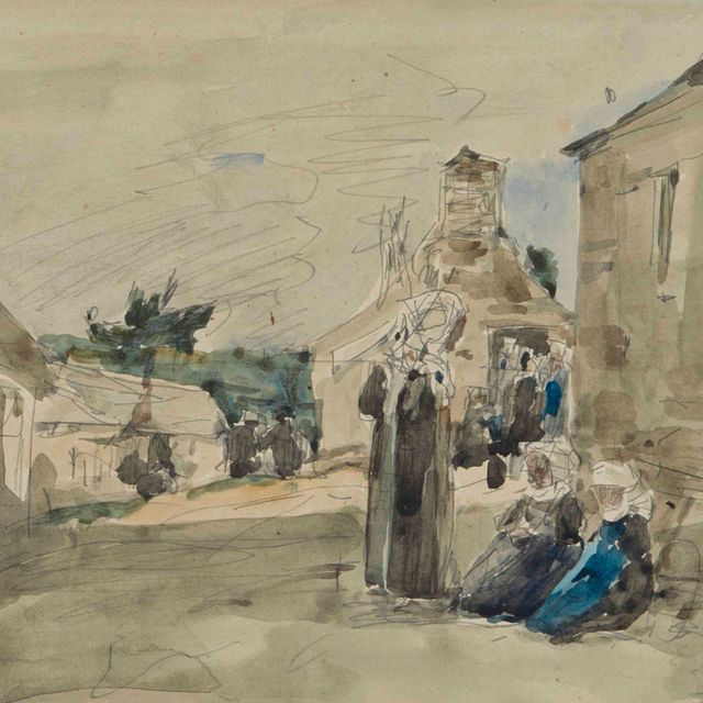 Eugène Boudin — Бретонская деревня