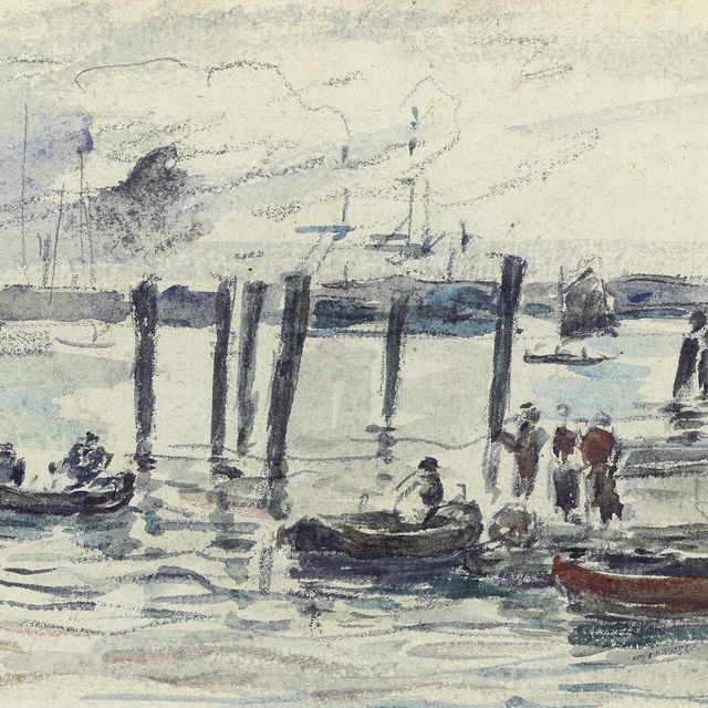 Eugène Boudin — Барки в порту