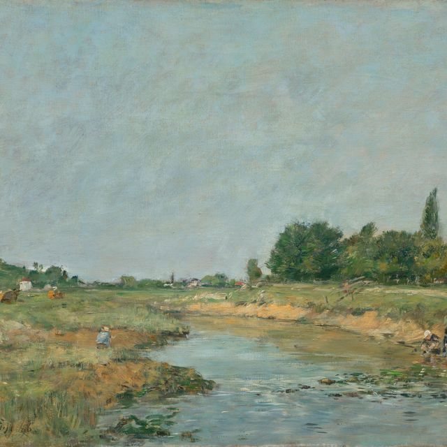 Eugène Boudin — Лавезусы на берегу реки