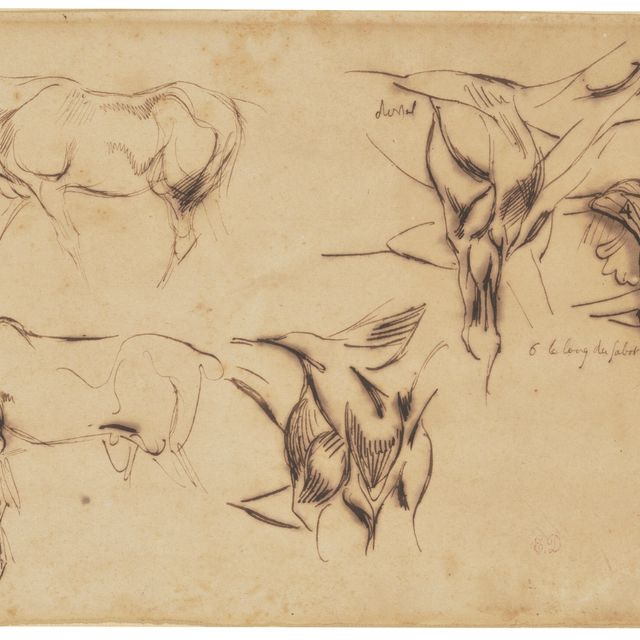 Eugène Delacroix — Пять этюдов о лошадях, три эскиза