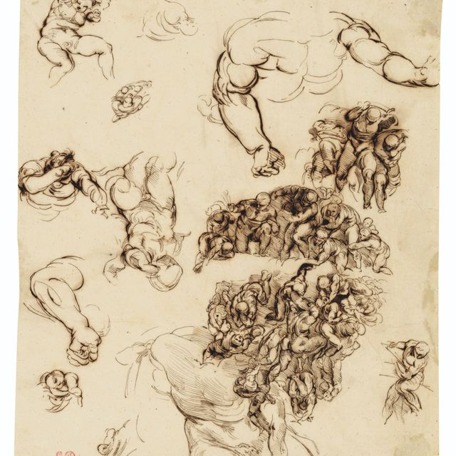 Eugène Delacroix — Этюды обнаженных фигур в честь Микеланджело