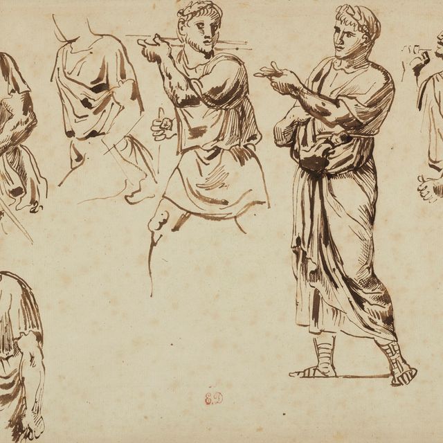 Eugène Delacroix — Рисунки на античных драпировках