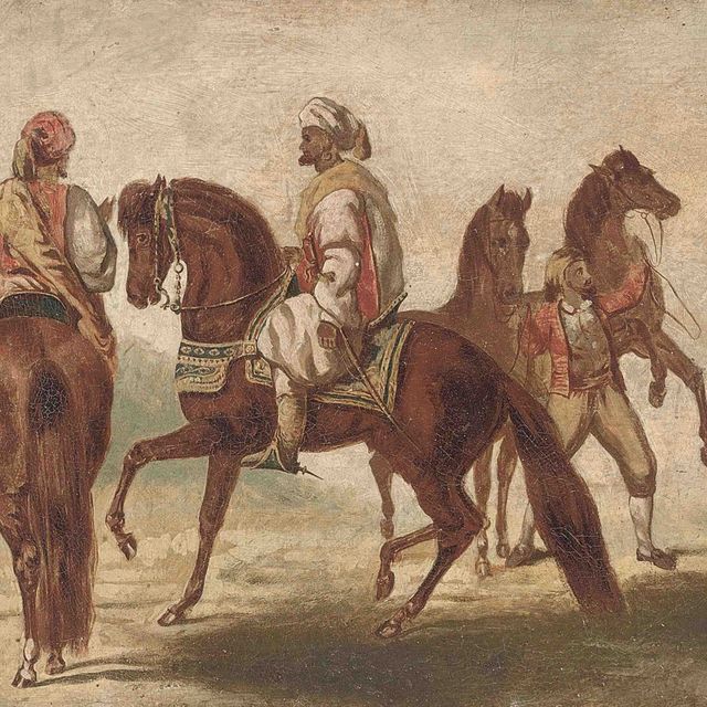 Eugène Delacroix — Арабские воины верхом на лошадях
