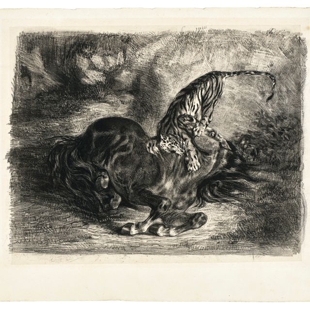 Eugène Delacroix — Шевалье соваж на террасе у тигра