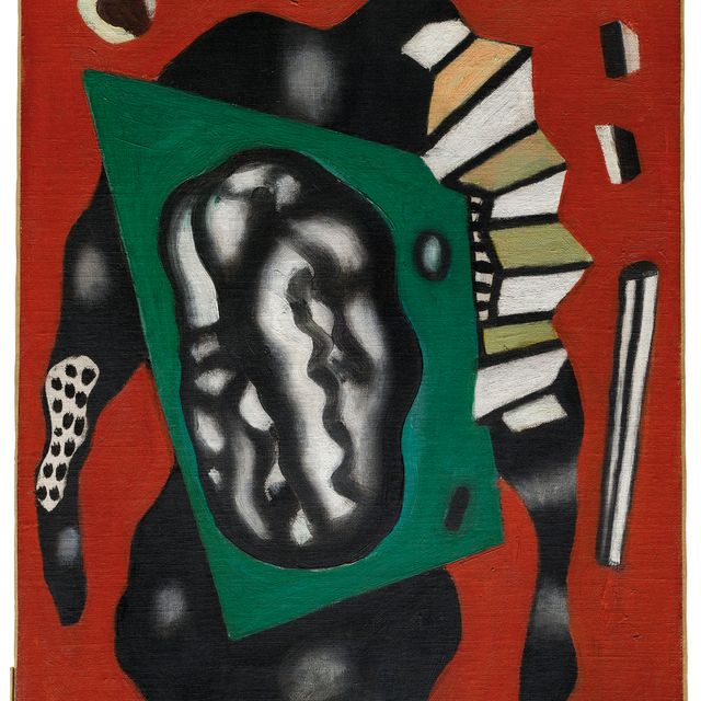 Fernand Léger — Композиция для румян sur fond rouge