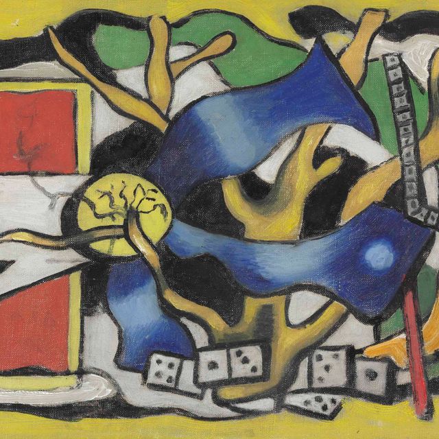 Fernand Léger — Композиция sur fond jaune