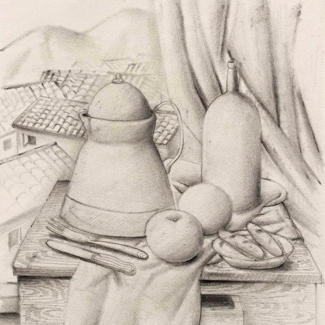 Fernando Botero — Натюрморт с видом на горы