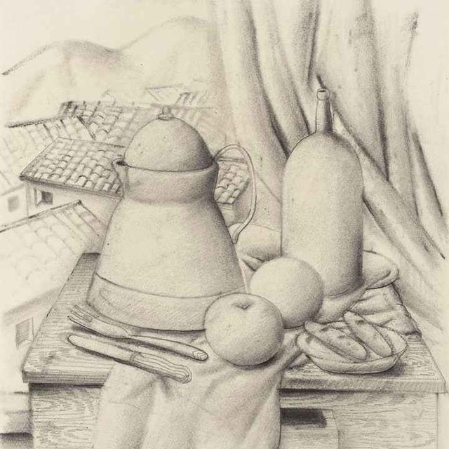 Fernando Botero — Натюрморт с видом на горы