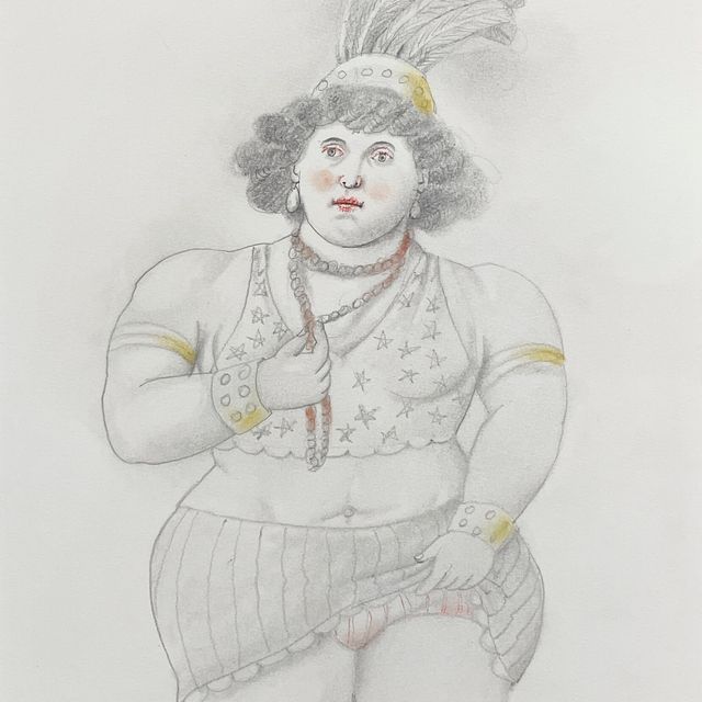 Fernando Botero — Женщина с ожерельем и эгреткой