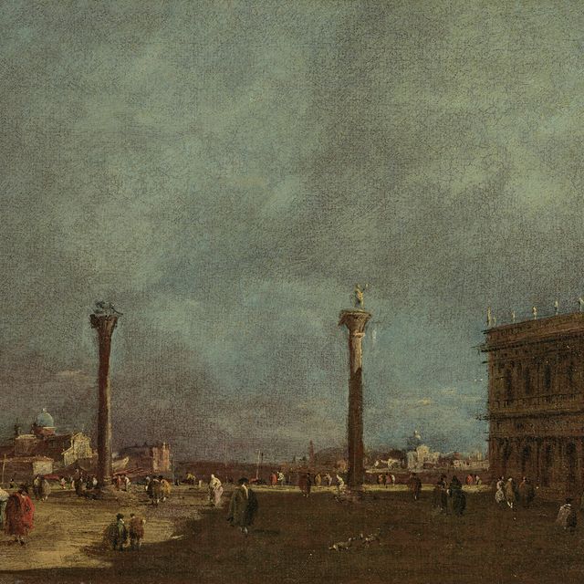 Francesco Guardi — Венеция, площадь Пьяццетта, обращенная на юг, с видом на дворец дожей и библиотеку Марчиана, остров Сан-Джорджо Маджоре за ее пределами.