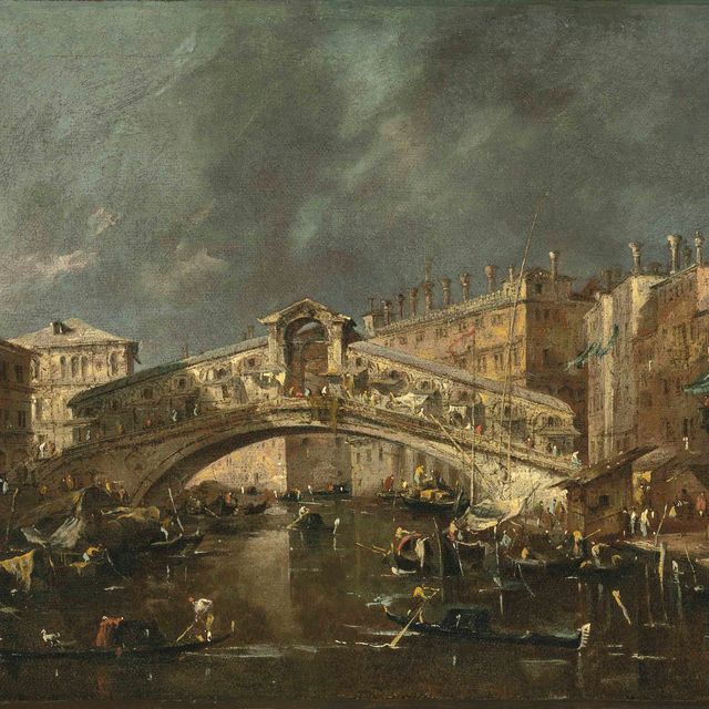 Francesco Guardi — Большой канал в Венеции, вид на мост Риальто