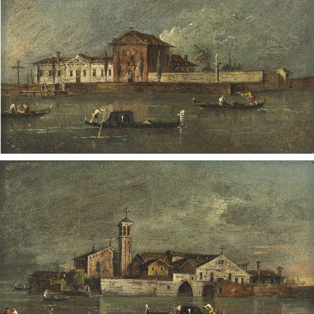 Francesco Guardi — Изола-делла-Беата-Верджине-дель-Росарио; и Изола-ди-Сан-Серволо
