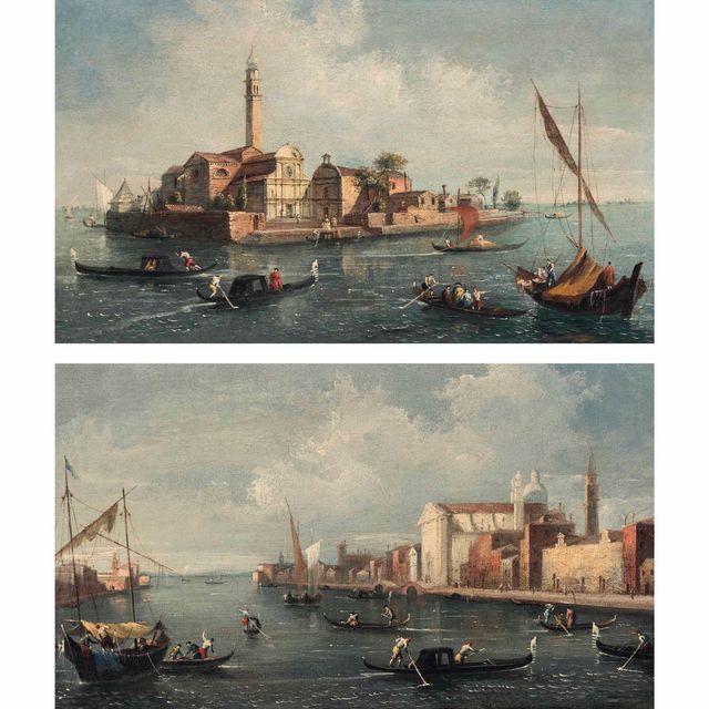 Francesco Guardi — Каприччио Сан-Джорджо Маджоре, Венеция; и вид на Санта-Мария-дель-Росарио (и-Джезуати) на канале Джудекка, Венеция