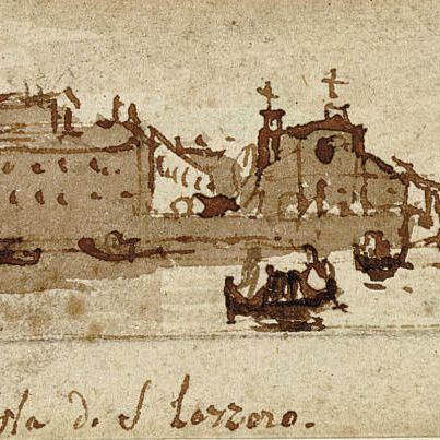 Francesco Guardi — Четыре вида Венеции: Изола-ди-Сан-Лаззаро-дельи-Армени, Изола-делла-Беата-Верджине-дель-Росарио, Изола-ди-Сан-Серволо и Изола-ди-Сан-Джорджо в Альга