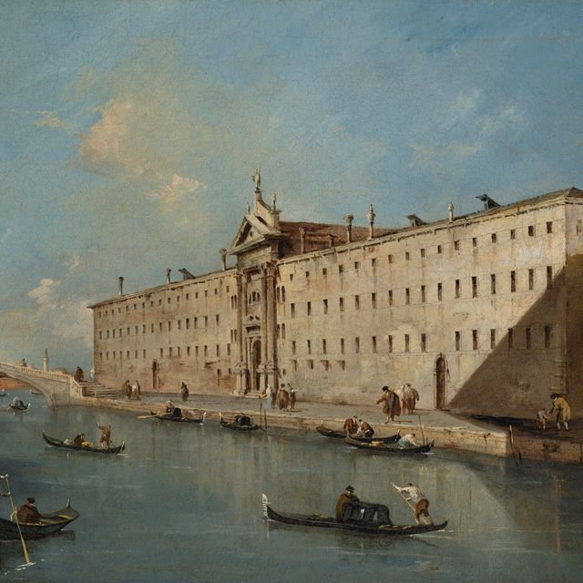 Francesco Guardi — Венеция, Рио-деи-Мендиканти, смотрящая на север, с церковью Сан-Лаззаро-деи-Мендиканти
