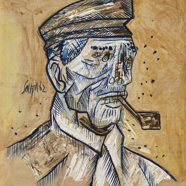 Francis Newton Souza — Без названия (в честь головы человека с трубкой)