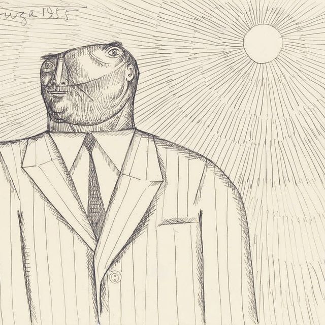 Francis Newton Souza — Без названия (Портрет мужчины в костюме и галстуке)