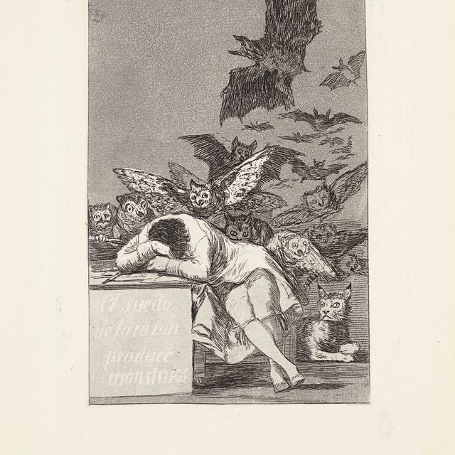 Francisco Goya — Сон разума порождает чудовищ (El sueño de la razón, "Порождать чудовищ") Фото 43 из "Лос Капричос".