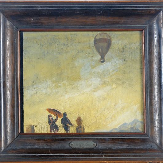 Francisco Goya — Фигуры на балконе наблюдают за полетом воздушного шара