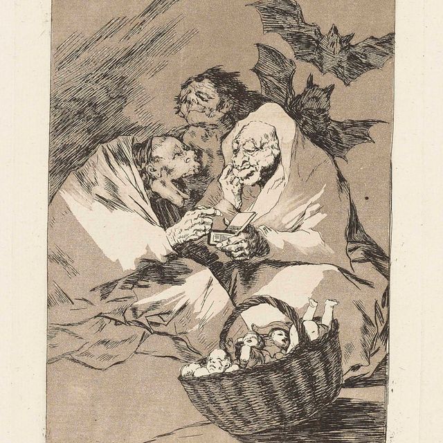 Francisco Goya — Мучо хей ке чупар (здесь есть что пососать), фото 45 из "Лос Капричос" (Д. 82; Х. 80)