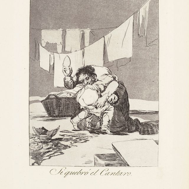 Francisco Goya — Да, он разбил банк (Si quebró el Cantaro), Тарелка 25 от: Los Caprichos