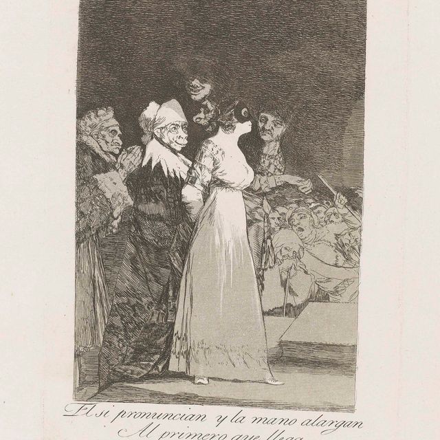Francisco Goya — Они говорят "да" и "да" и "да" (Они говорят "да" и протягивают руку первому, кто подходит), из Лос-Капричос.