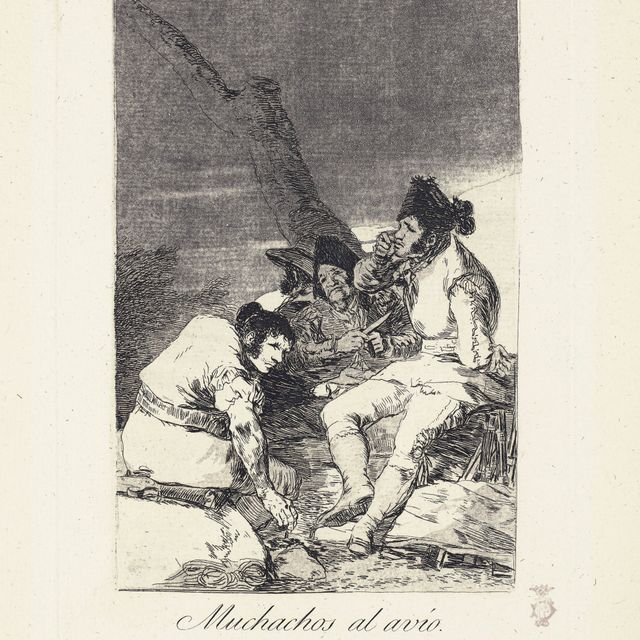 Francisco Goya — Парни готовят (Мучачос аль ави о), Тарелка 11 от: Los Caprichos