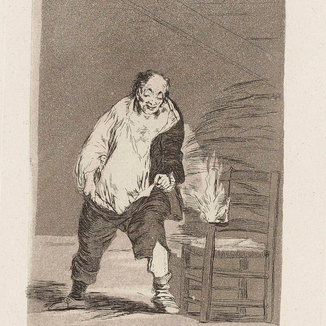 Francisco Goya — Иселе кема ла каса (И его дом в огне), фото 18 из Лос-Капричос (D. 55; H. 53)