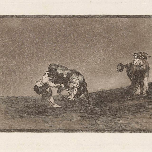 Francisco Goya — Неудачная гонка на вуэльке у торо на площади Мадрида (тот же мужчина бросает быка на ринг в Мадриде), фото 16 из Тауромакии (D. 239; H.219)