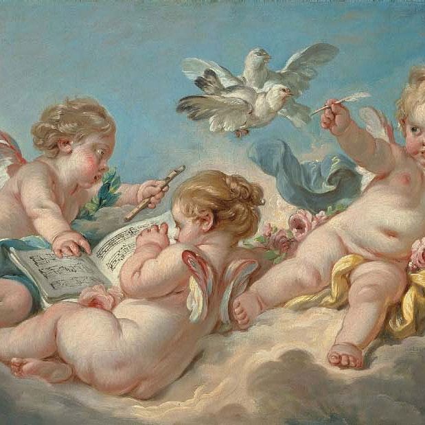 François Boucher — Путти сочиняет музыку