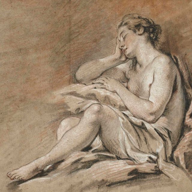 François Boucher — Этюд о молодой женщине в конце жизни