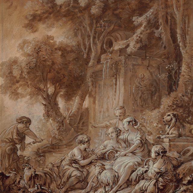 François Boucher — Пастораль с флейтистом