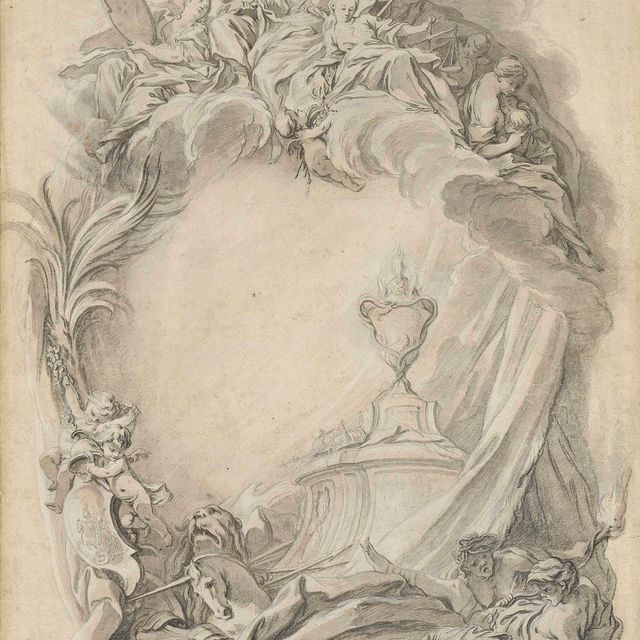 François Boucher — Дизайн титульного листа для гробницы английского короля Вильгельма III