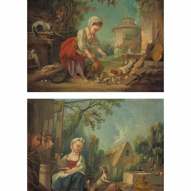 François Boucher — Ла-петит-менажер; и Ла-петит-берриер