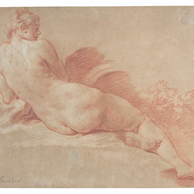 François Boucher — Обнаженная лежащая женщина, видимая сзади