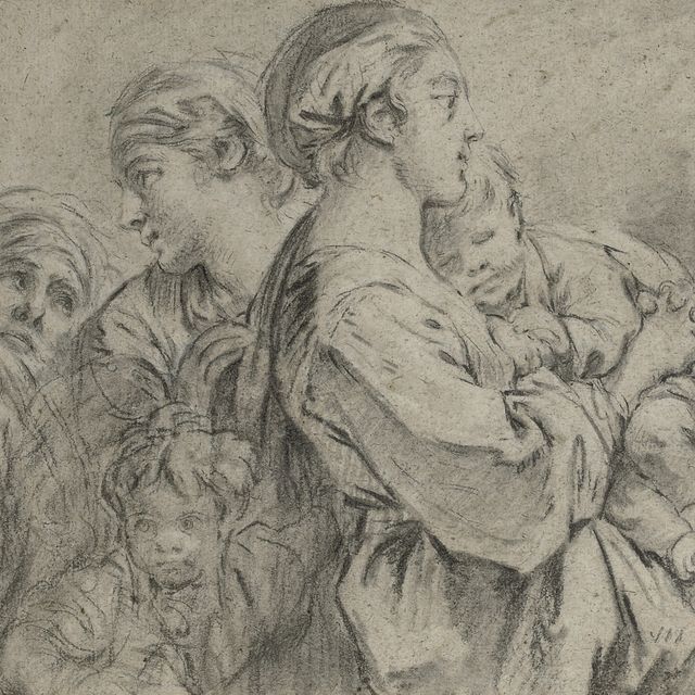 François Boucher — Группа из семи фигур, очевидно, остановившаяся в своем путешествии