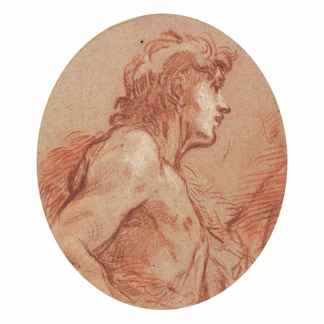 François Boucher — Святой Иоанн Креститель, в полный рост, в профиль, обращенный вправо