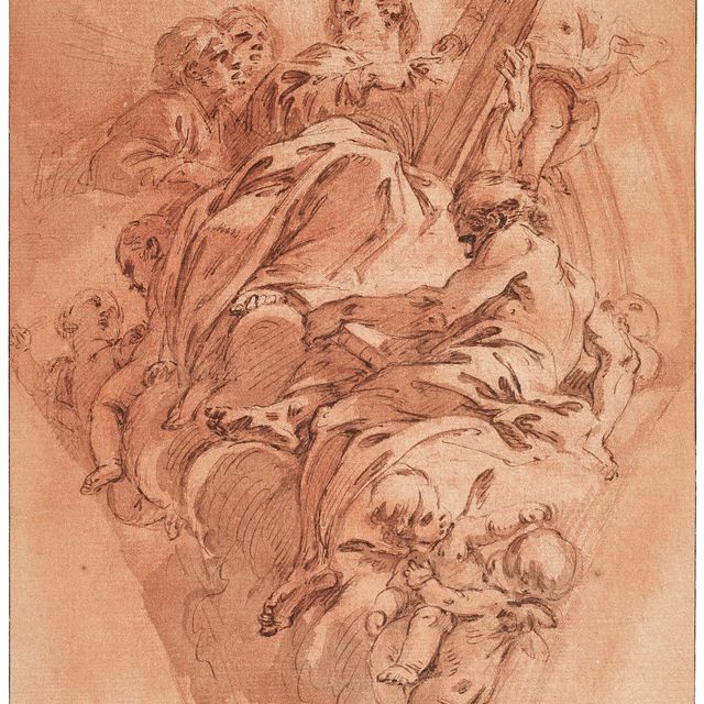 François Boucher — Моисей, окруженный ангелами, путти и пророками, после Бачиччо: подвесной